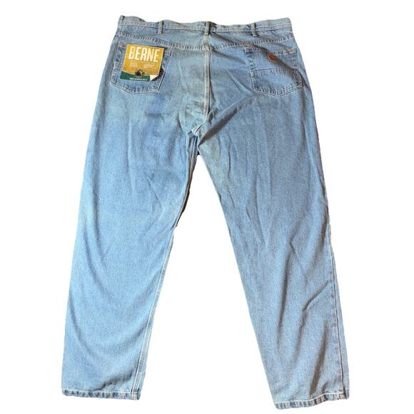 NWT Berne Relaxed Fit Straight Leg Jeans Workwear Men’s 46x32 Light Wash - Picture 2 of 8